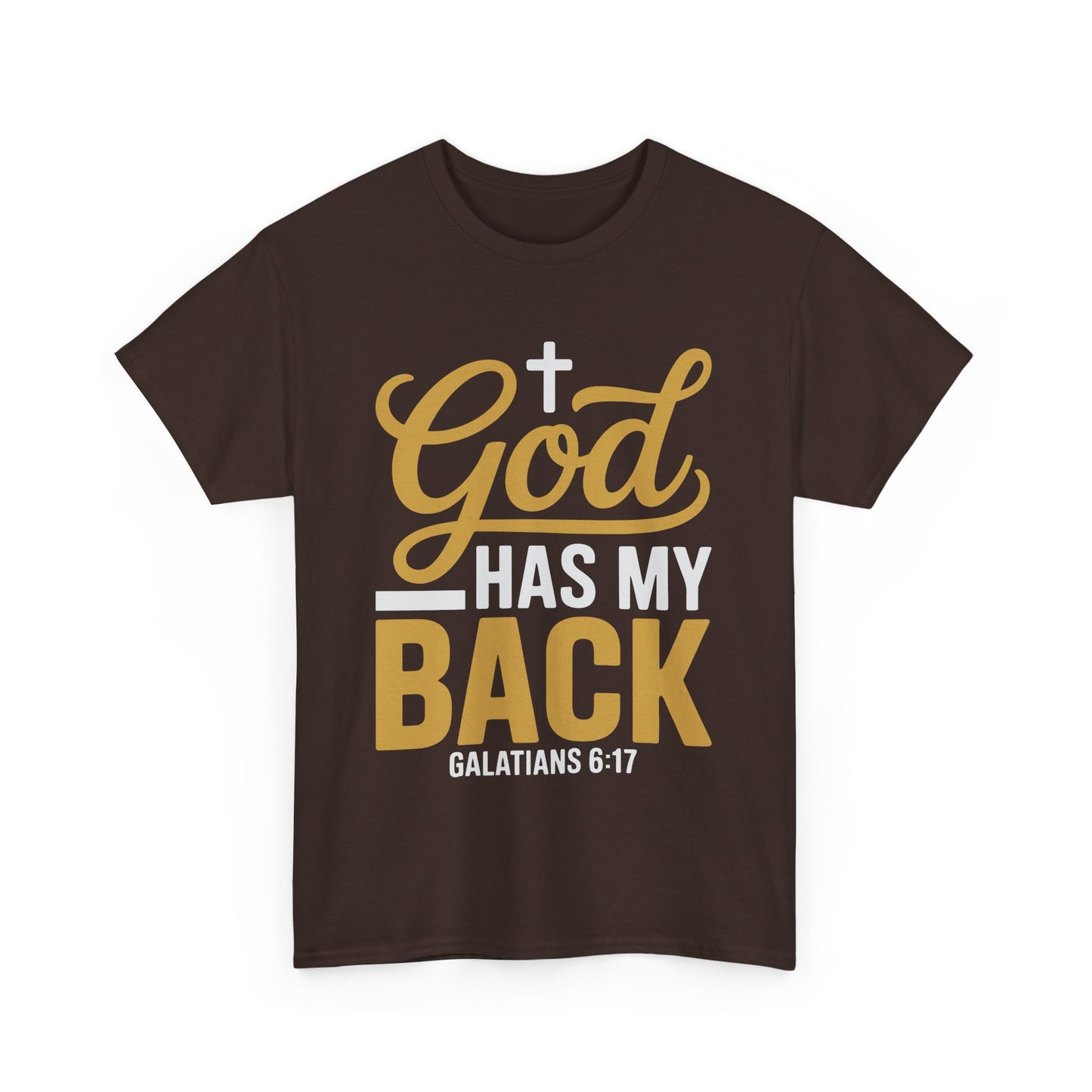 God Has My Back Unisex Heavy Cotton Tee | Faith-Based Shirt, Christian Apparel, Inspirational Gift, Everyday Wear, Religious Tee