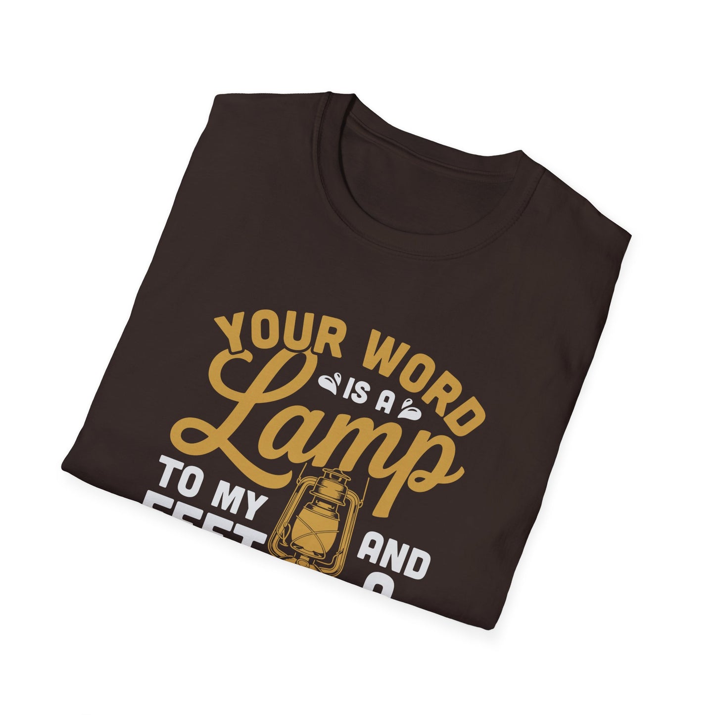Your Word is a Lamp Unisex Softstyle T-Shirt, Inspirational Tee, Gift for Religious Friends, Christian Apparel, Faith-Based Shirt
