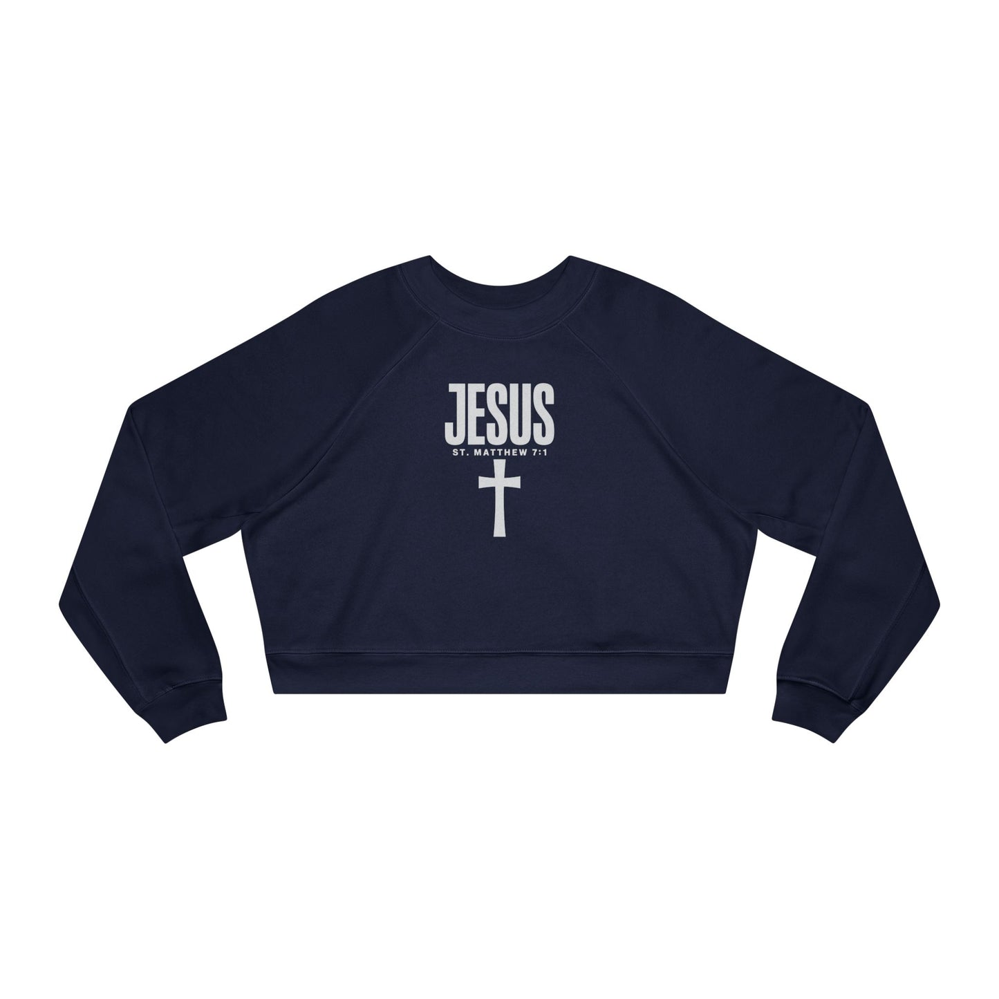 Faith-Inspired Women's Cropped Fleece Pullover, Stylish Christian Sweatshirt, Casual Outfit, Gifts for Her, Church Wear, Cozy Fashion