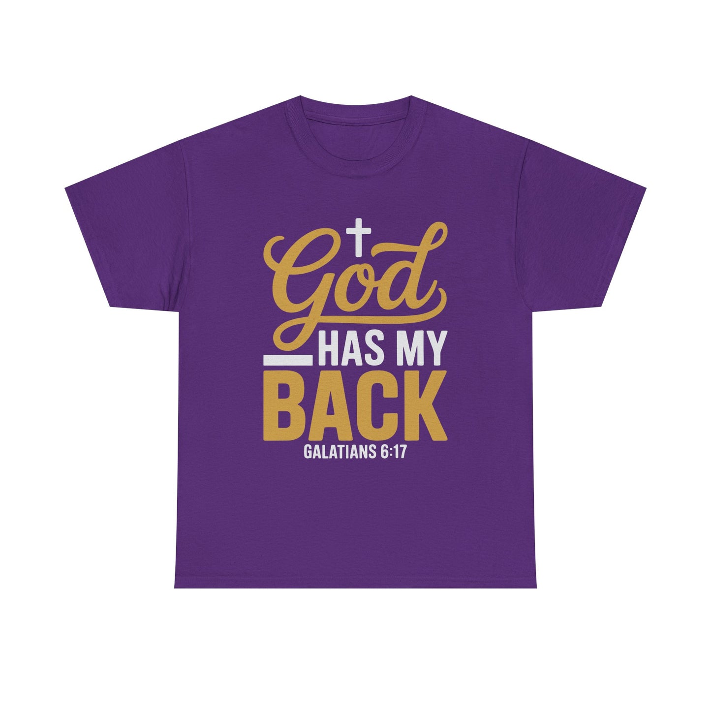 God Has My Back Unisex Heavy Cotton Tee | Faith-Based Shirt, Christian Apparel, Inspirational Gift, Everyday Wear, Religious Tee