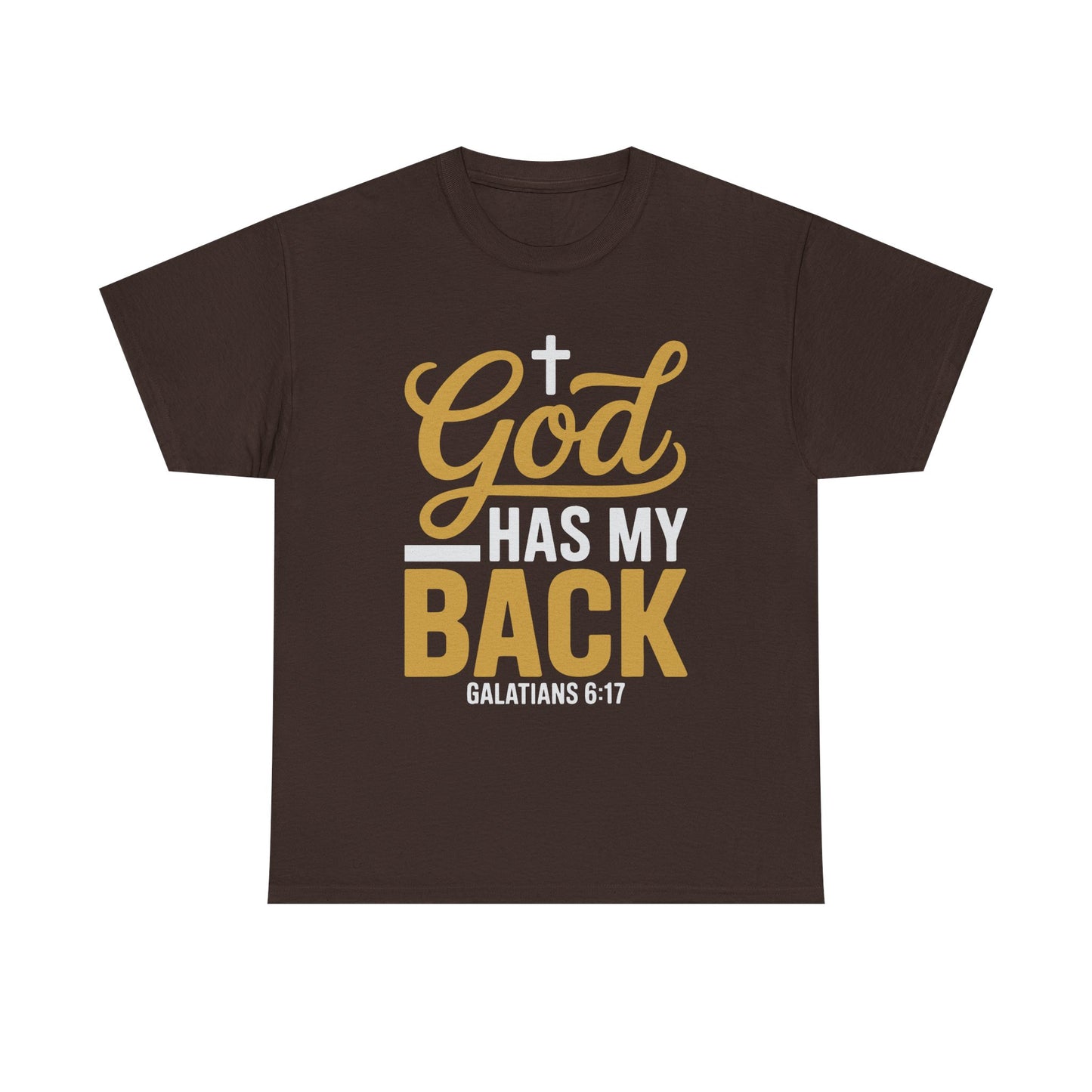 God Has My Back Unisex Heavy Cotton Tee | Faith-Based Shirt, Christian Apparel, Inspirational Gift, Everyday Wear, Religious Tee