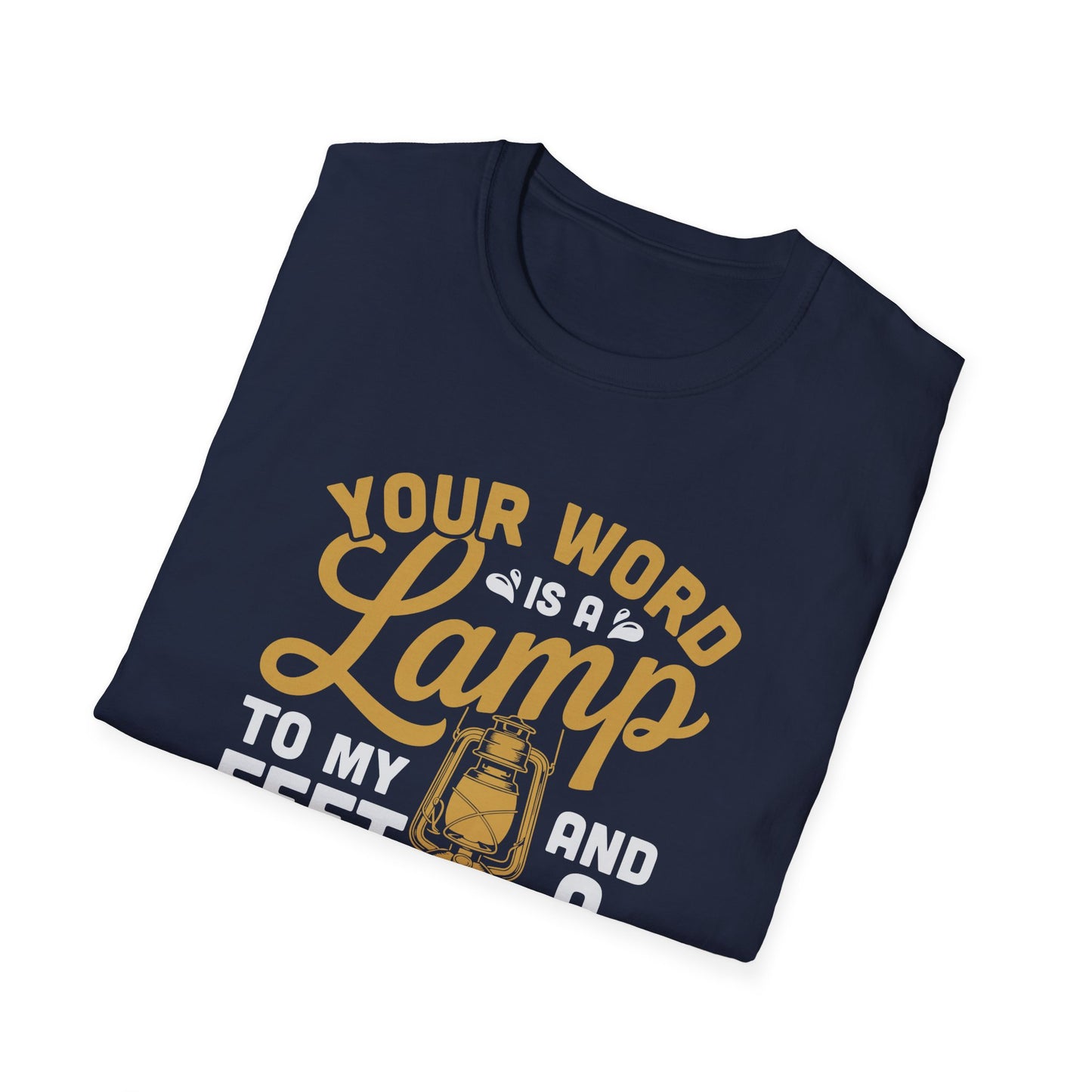 Your Word is a Lamp Unisex Softstyle T-Shirt, Inspirational Tee, Gift for Religious Friends, Christian Apparel, Faith-Based Shirt