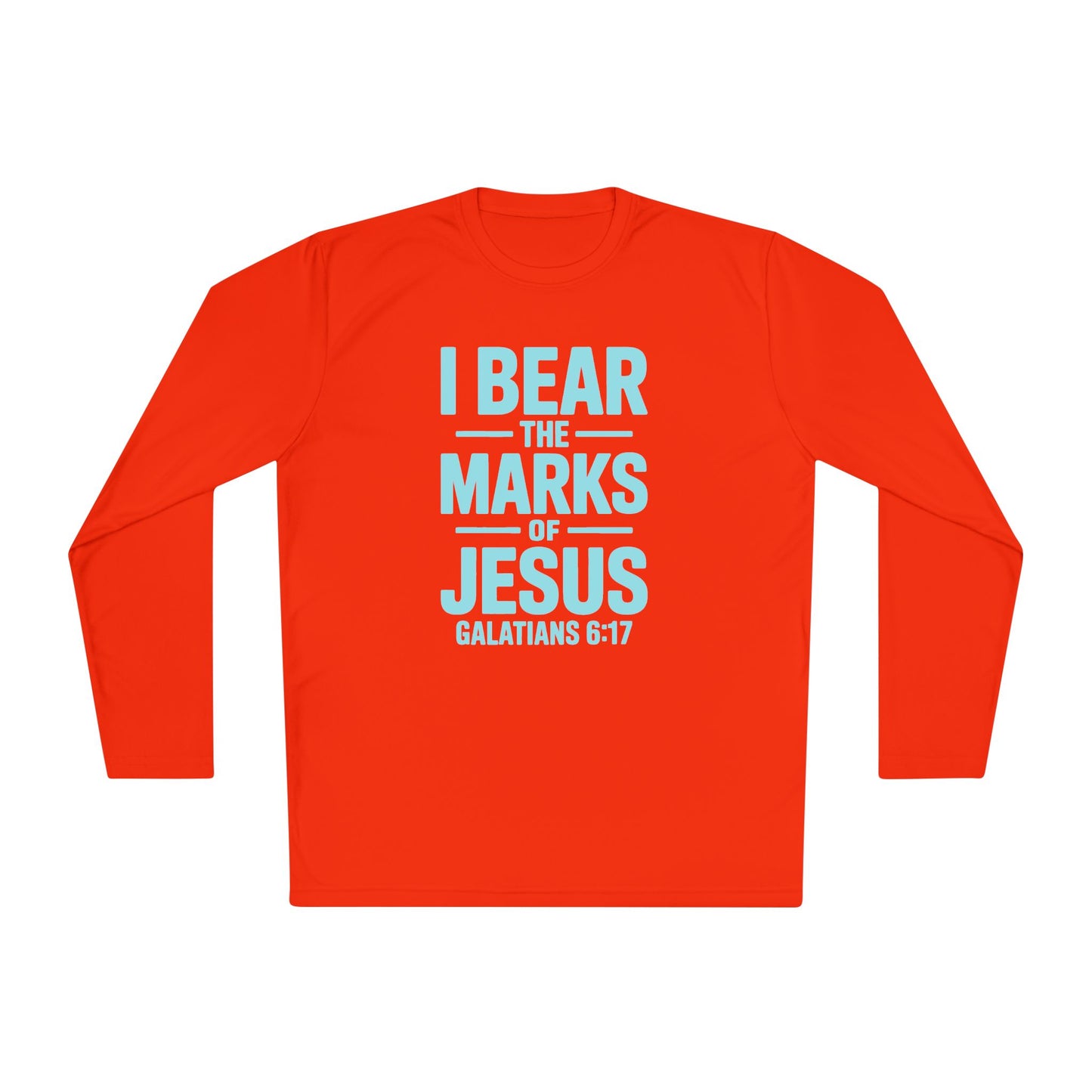 Unisex Lightweight Long Sleeve Tee - I Bear the Marks of Jesus, Faith-Based Apparel, Christian Gift, Inspirational Top, Galatians 6:17