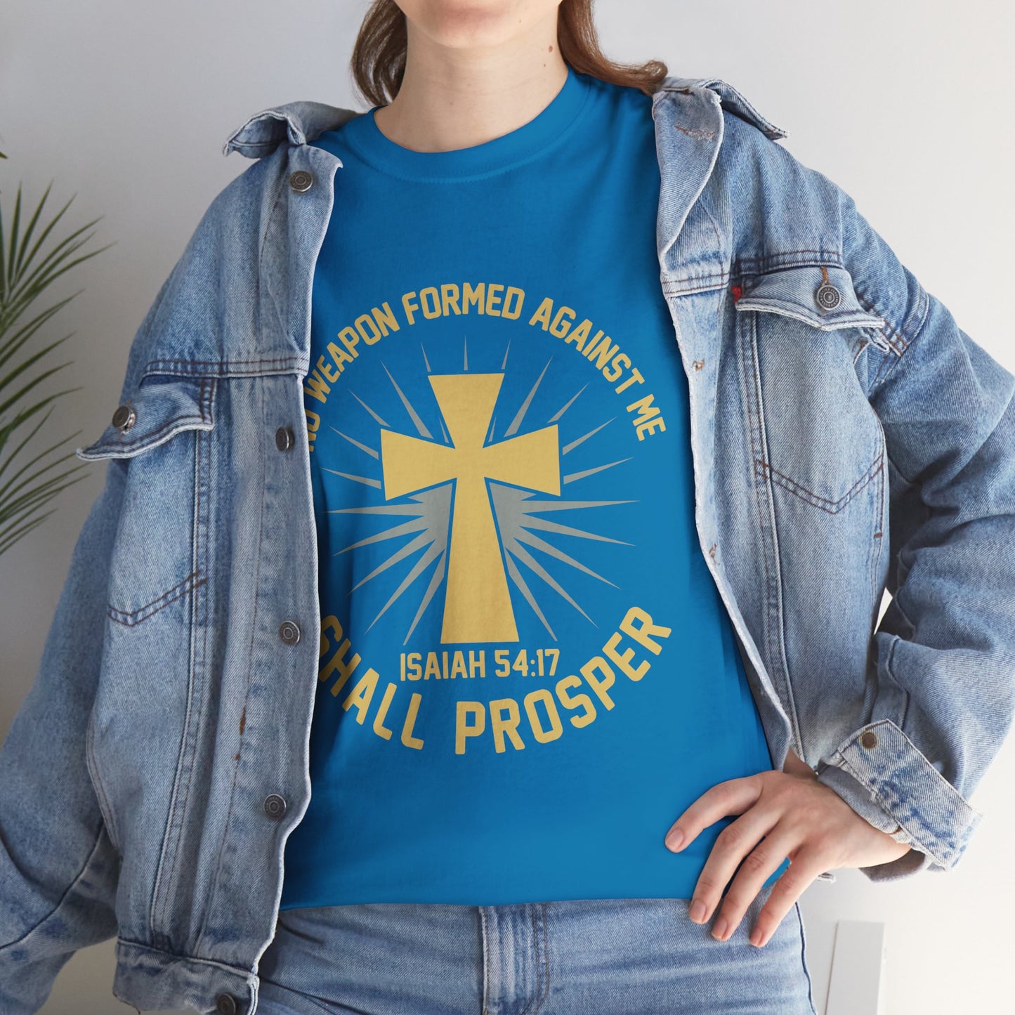 Inspirational Christian Tee - No Weapon Formed Against Me, Faith Shirt, Spiritual Gift, Church Apparel, Motivational Wear, Religious Message