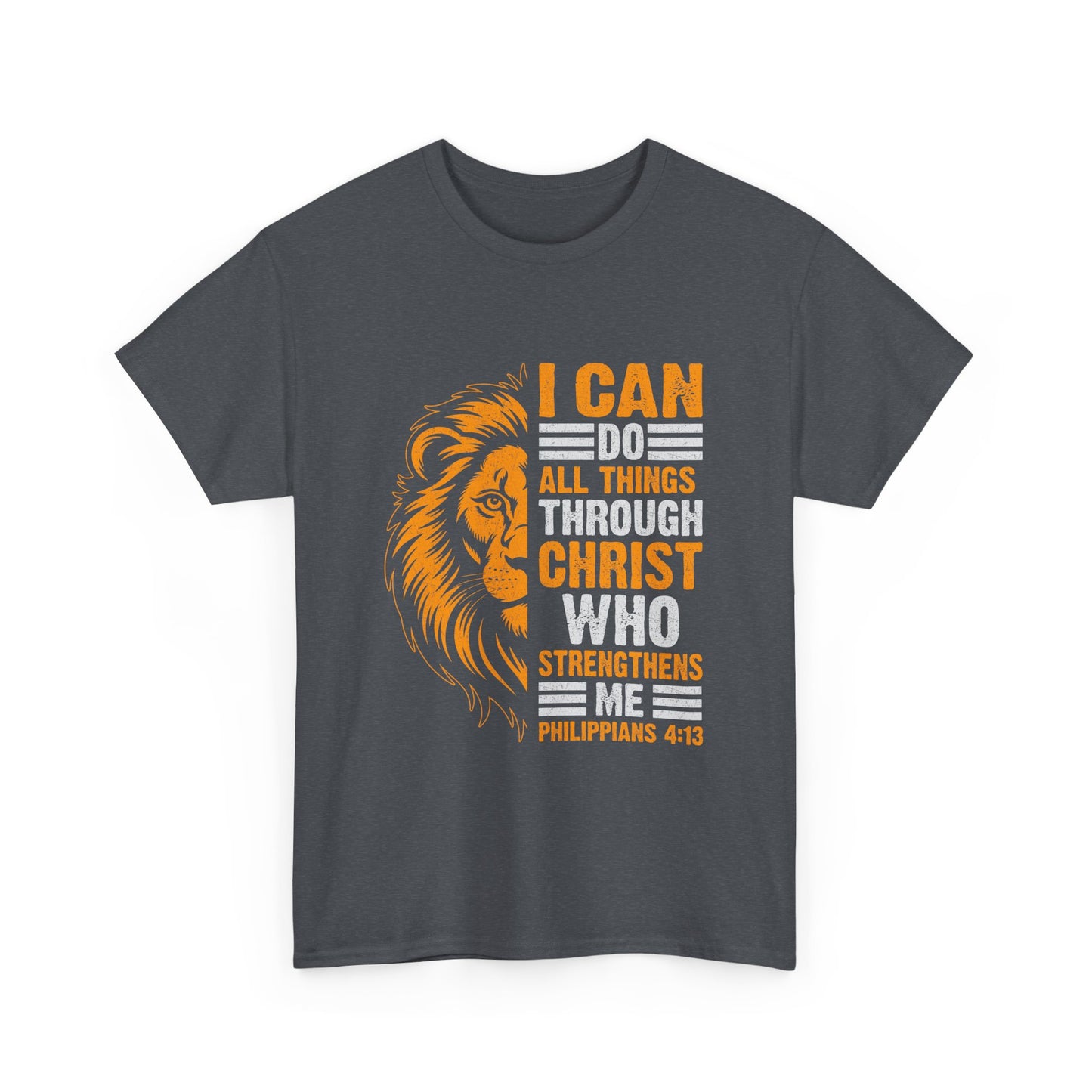 Inspirational Lion T-Shirt - Faith, Strength, Motivational Apparel, Christian Gifts, Biblical Quotes, Encouragement Wear