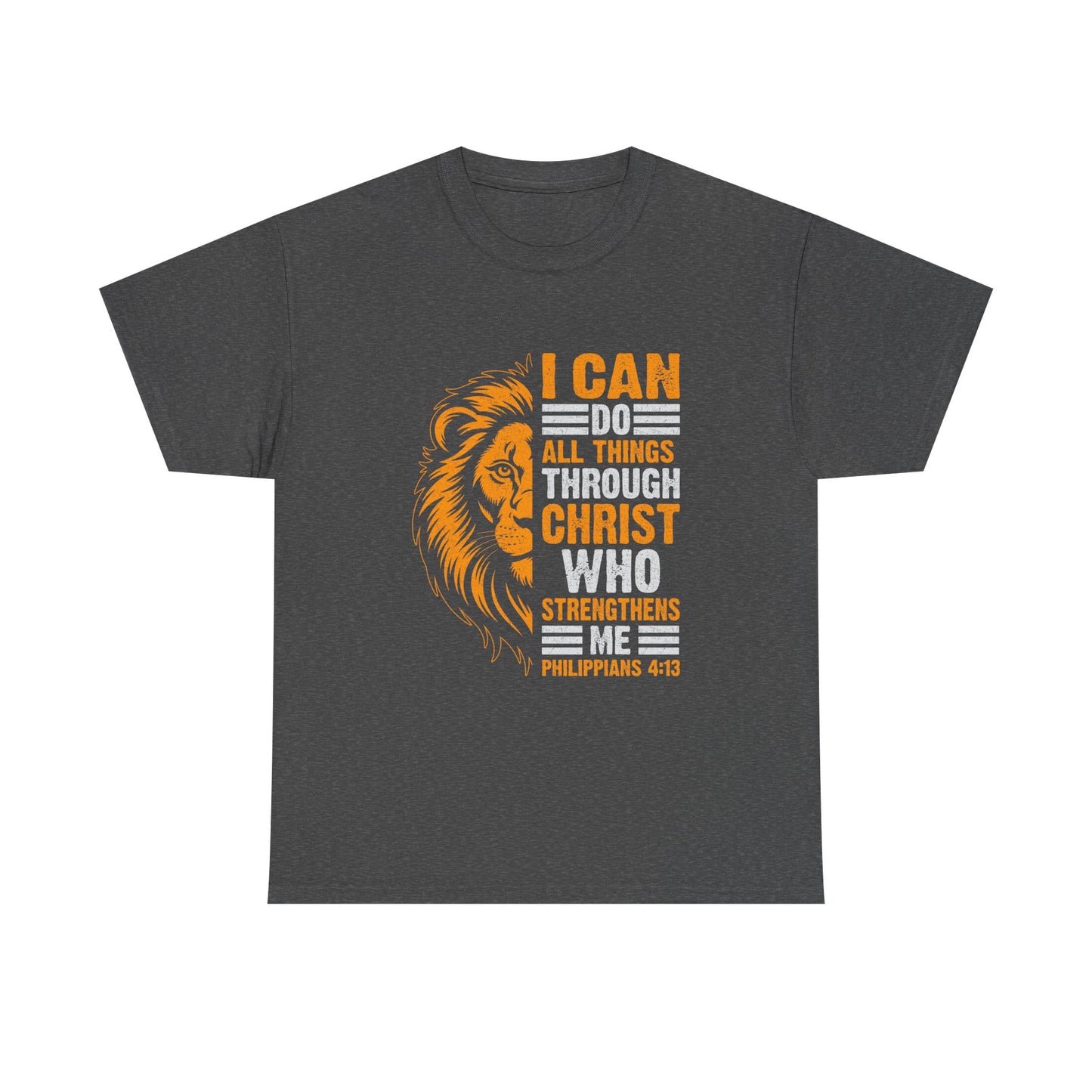 Inspirational Lion T-Shirt - Faith, Strength, Motivational Apparel, Christian Gifts, Biblical Quotes, Encouragement Wear