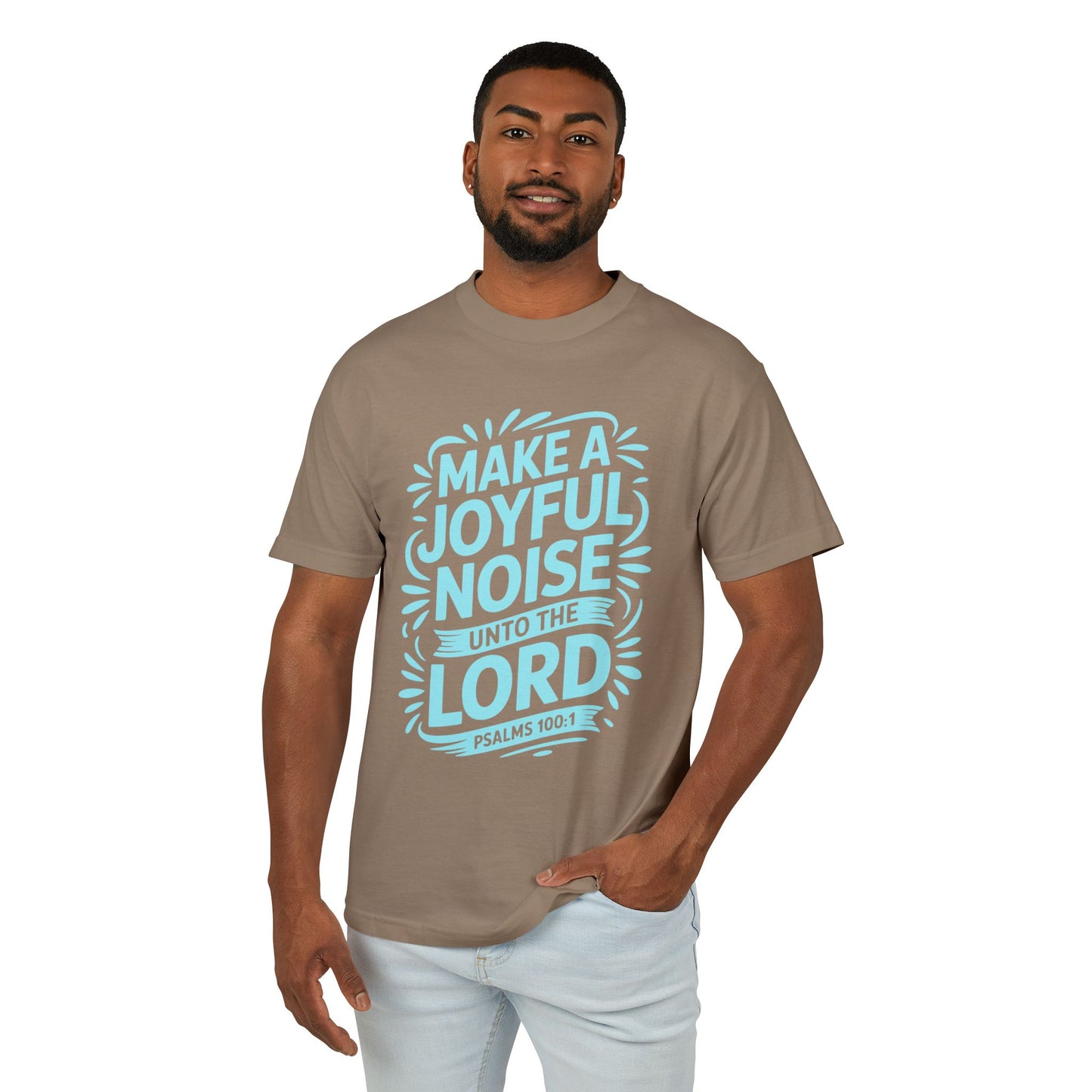Joyful Noise Tee - Unisex Garment-Dyed Cotton Shirt, Faith-Based Apparel, Christian Gift, Inspirational Tee, Summer Wear, Church Outing