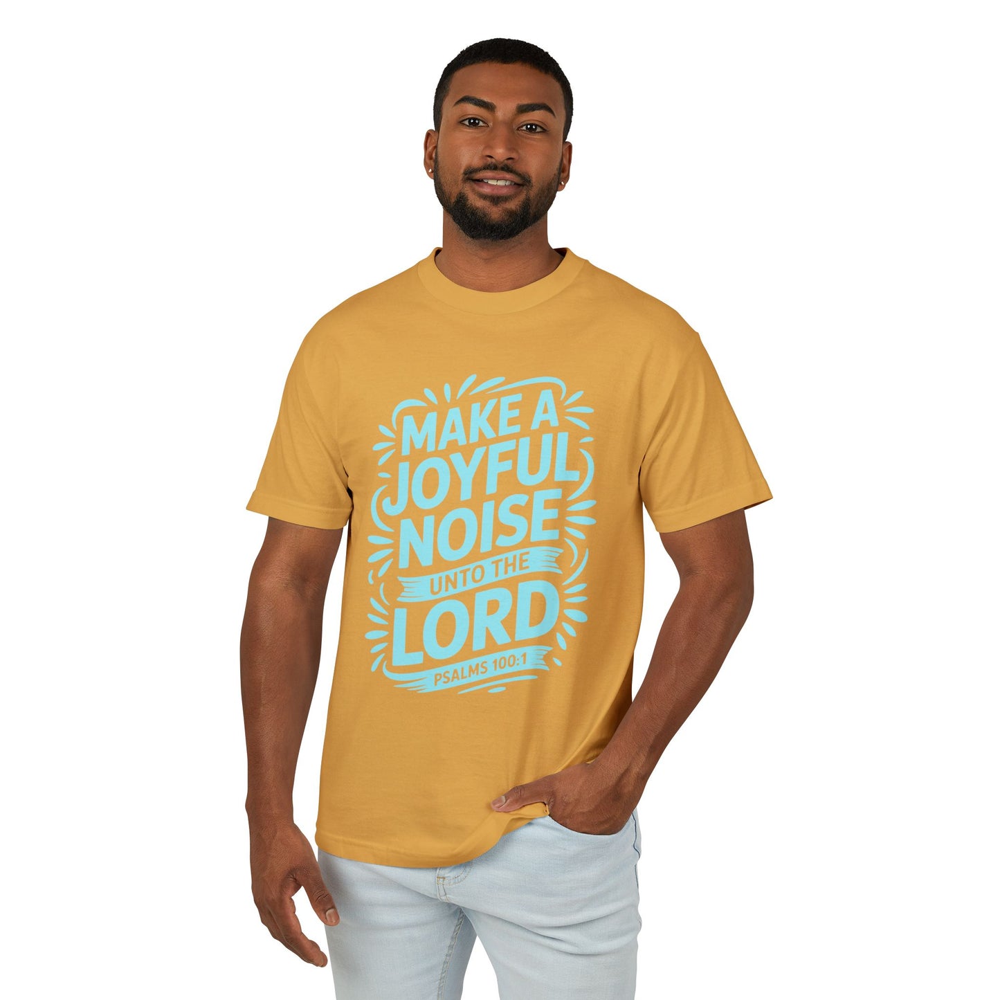 Joyful Noise Tee - Unisex Garment-Dyed Cotton Shirt, Faith-Based Apparel, Christian Gift, Inspirational Tee, Summer Wear, Church Outing