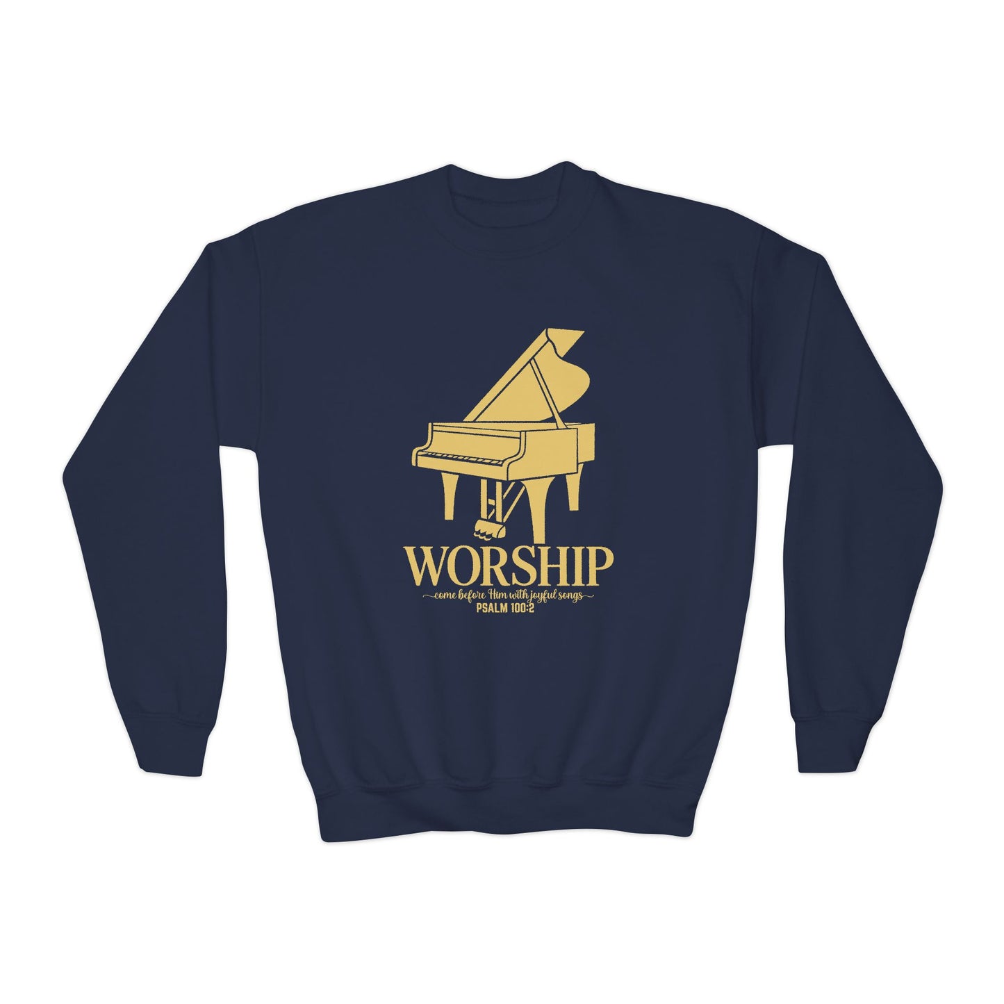 Youth Worship Crewneck Sweatshirt - Music, Faith, Christian, Gift for Teens, Youth Ministry Apparel