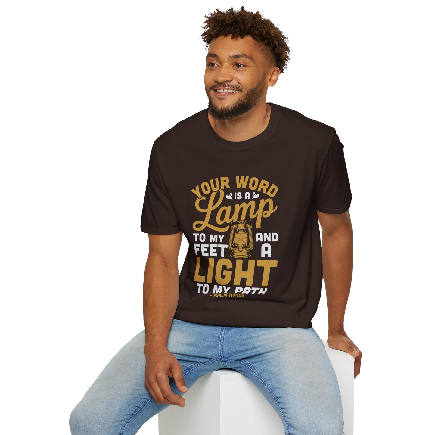 Your Word is a Lamp Unisex Softstyle T-Shirt, Inspirational Tee, Gift for Religious Friends, Christian Apparel, Faith-Based Shirt