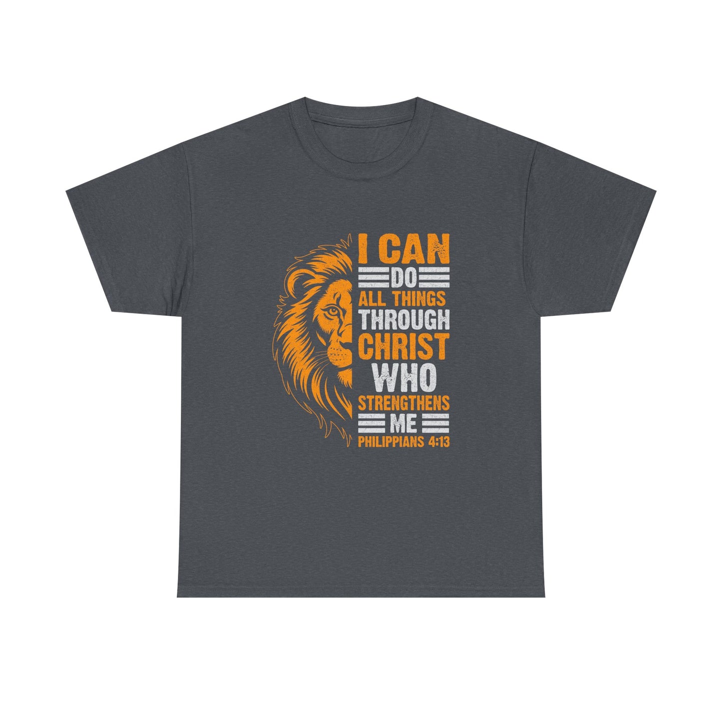 Inspirational Lion T-Shirt - Faith, Strength, Motivational Apparel, Christian Gifts, Biblical Quotes, Encouragement Wear