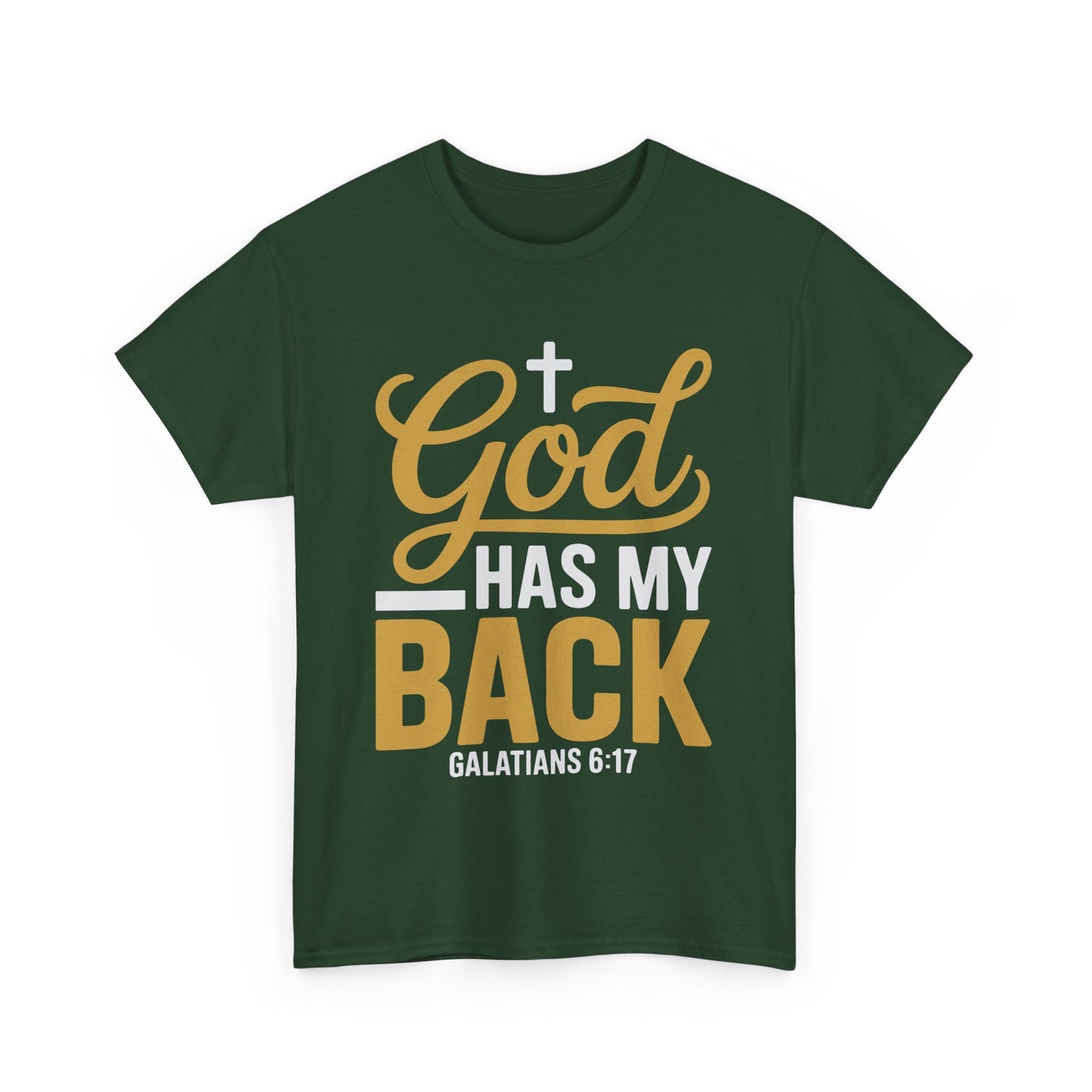 God Has My Back Unisex Heavy Cotton Tee | Faith-Based Shirt, Christian Apparel, Inspirational Gift, Everyday Wear, Religious Tee