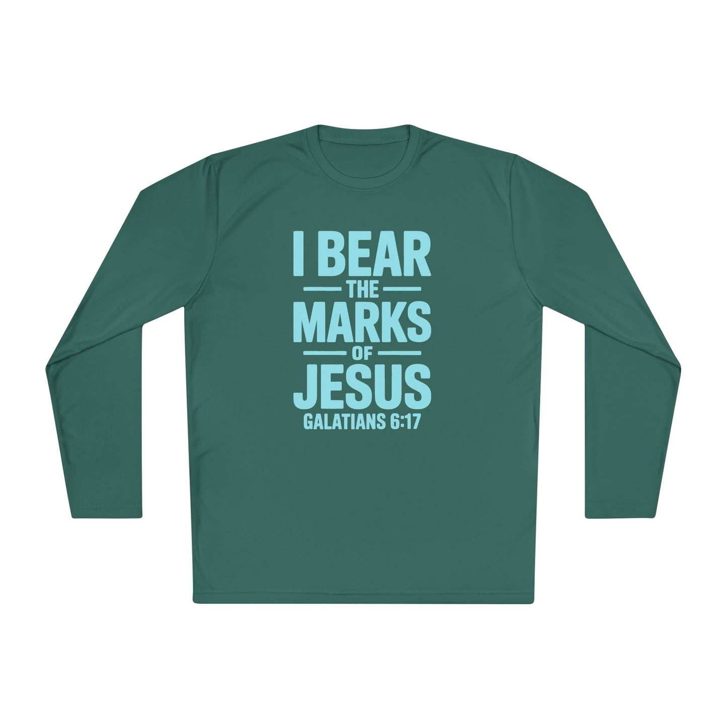 Unisex Lightweight Long Sleeve Tee - I Bear the Marks of Jesus, Faith-Based Apparel, Christian Gift, Inspirational Top, Galatians 6:17