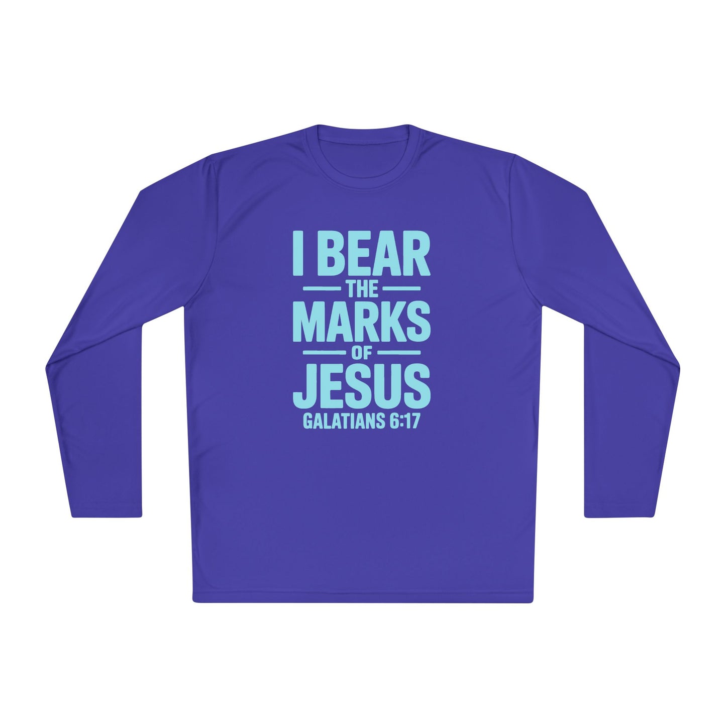 Unisex Lightweight Long Sleeve Tee - I Bear the Marks of Jesus, Faith-Based Apparel, Christian Gift, Inspirational Top, Galatians 6:17