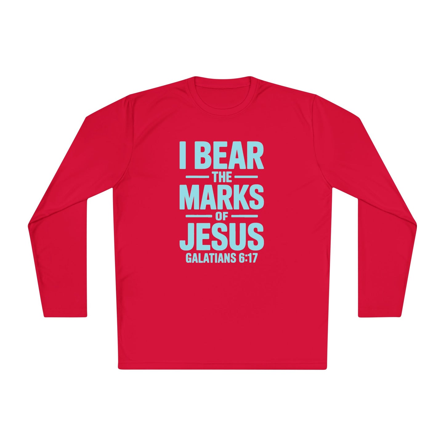Unisex Lightweight Long Sleeve Tee - I Bear the Marks of Jesus, Faith-Based Apparel, Christian Gift, Inspirational Top, Galatians 6:17