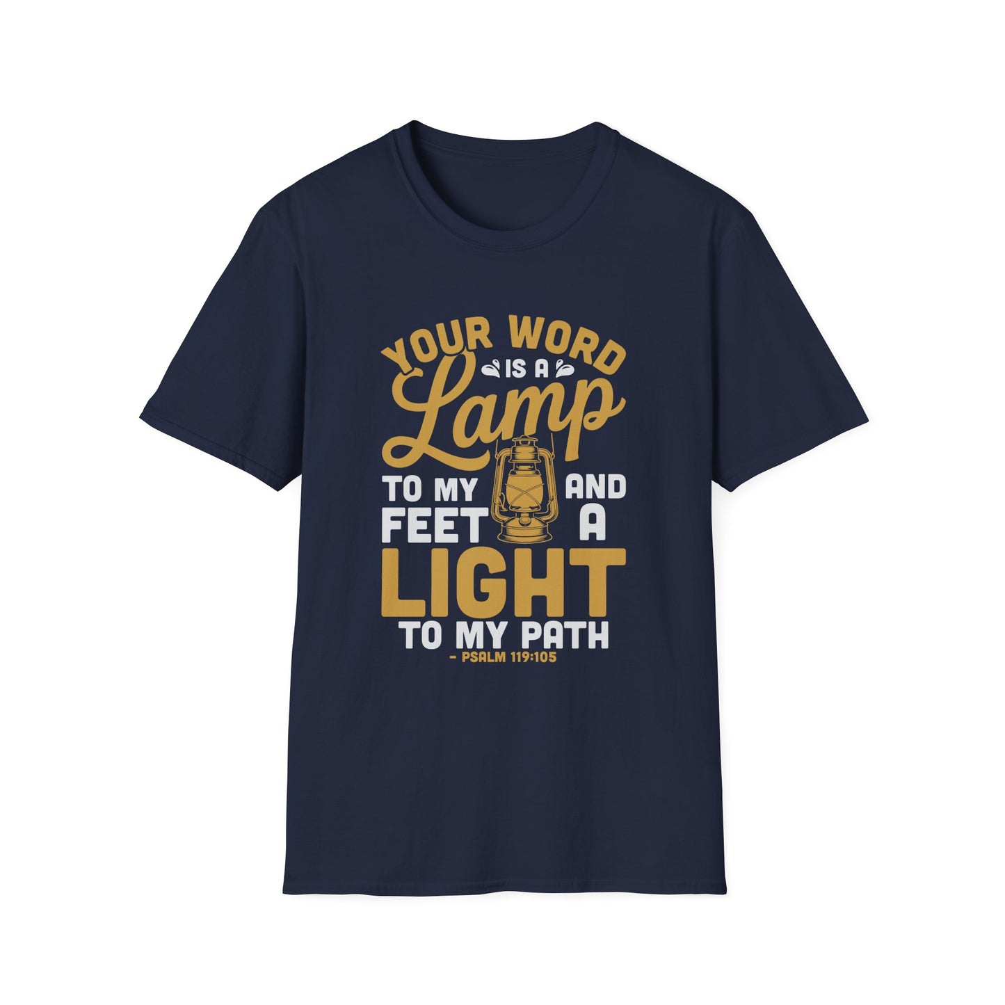 Your Word is a Lamp Unisex Softstyle T-Shirt, Inspirational Tee, Gift for Religious Friends, Christian Apparel, Faith-Based Shirt