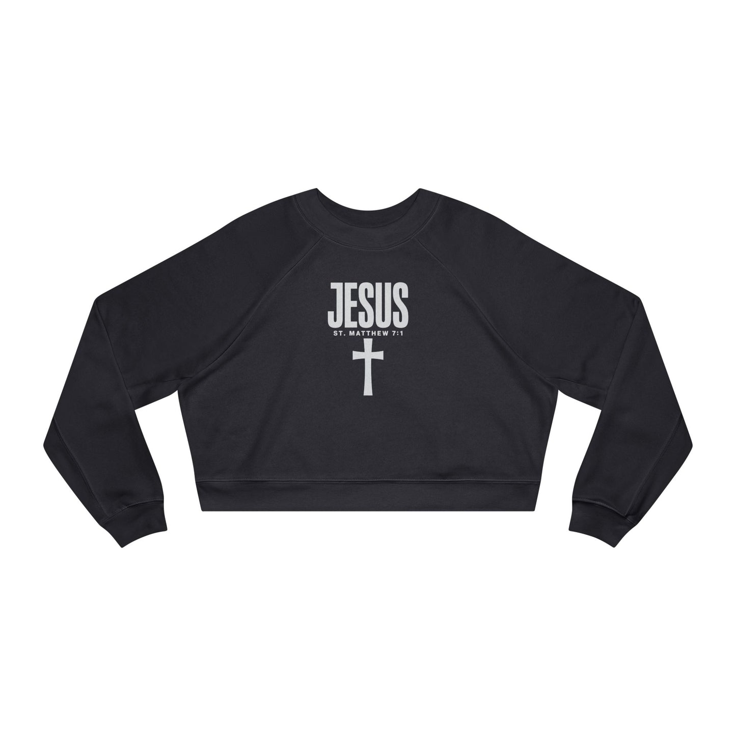 Faith-Inspired Women's Cropped Fleece Pullover, Stylish Christian Sweatshirt, Casual Outfit, Gifts for Her, Church Wear, Cozy Fashion