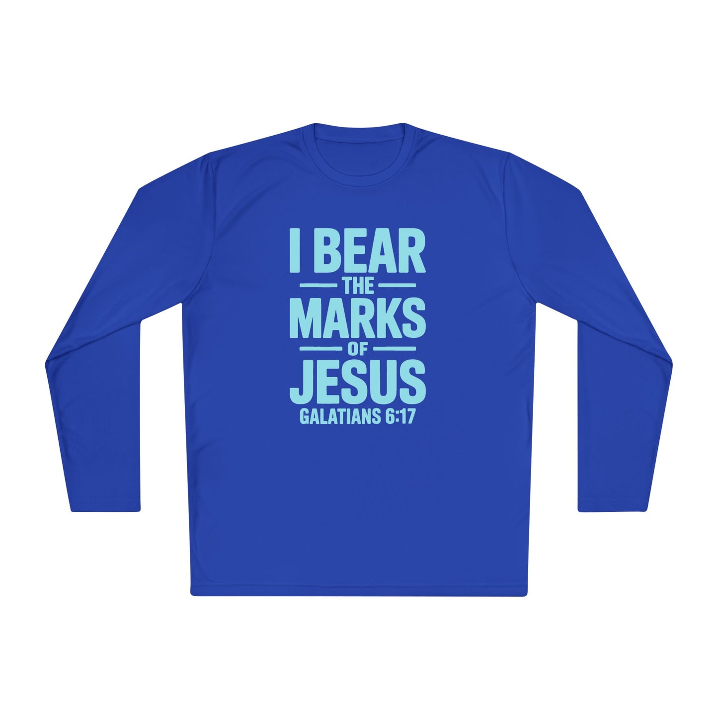 Unisex Lightweight Long Sleeve Tee - I Bear the Marks of Jesus, Faith-Based Apparel, Christian Gift, Inspirational Top, Galatians 6:17