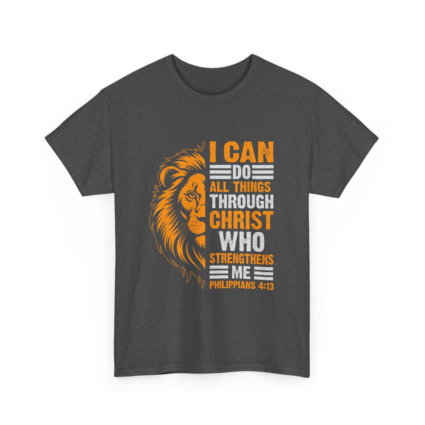 Inspirational Lion T-Shirt - Faith, Strength, Motivational Apparel, Christian Gifts, Biblical Quotes, Encouragement Wear