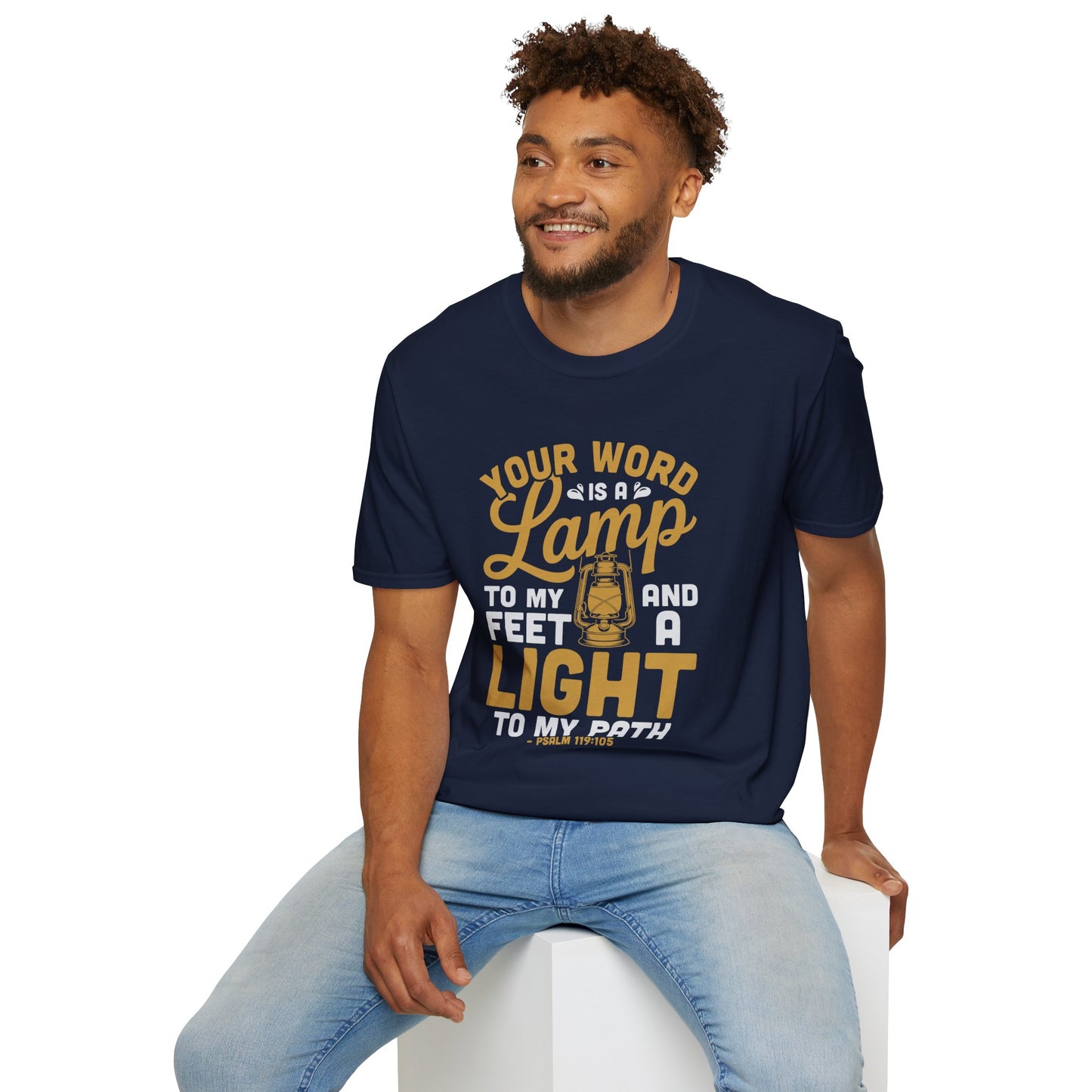 Your Word is a Lamp Unisex Softstyle T-Shirt, Inspirational Tee, Gift for Religious Friends, Christian Apparel, Faith-Based Shirt