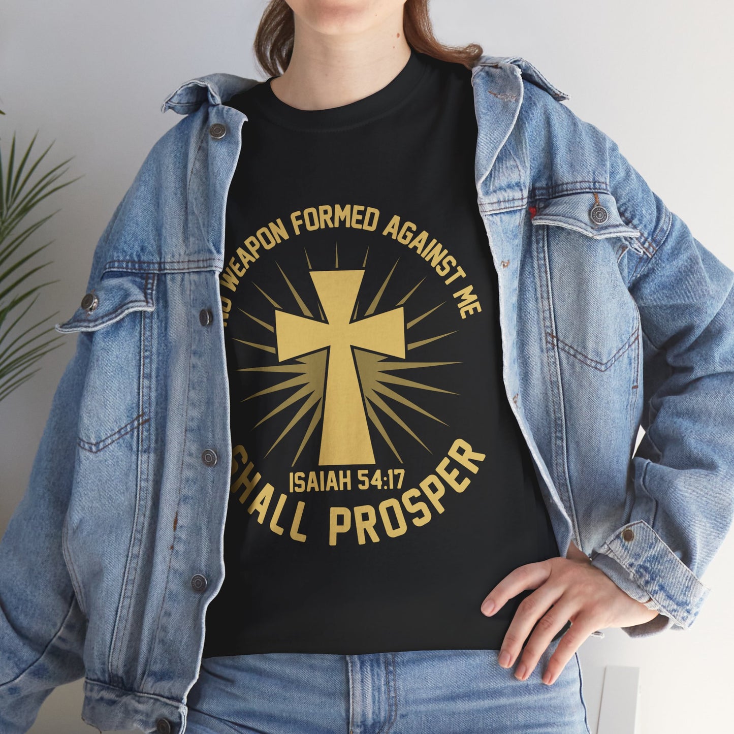 Inspirational Christian Tee - No Weapon Formed Against Me, Faith Shirt, Spiritual Gift, Church Apparel, Motivational Wear, Religious Message