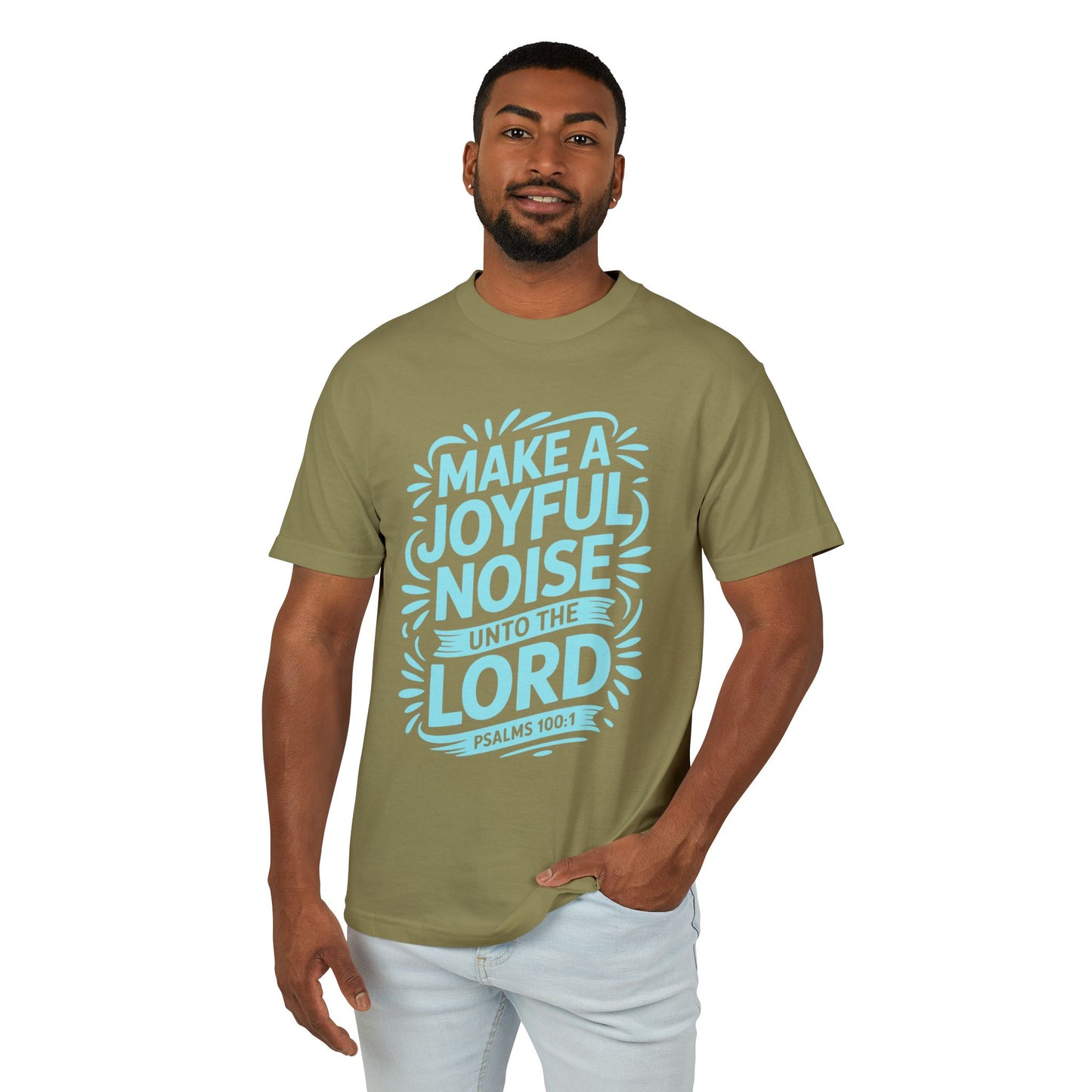 Joyful Noise Tee - Unisex Garment-Dyed Cotton Shirt, Faith-Based Apparel, Christian Gift, Inspirational Tee, Summer Wear, Church Outing