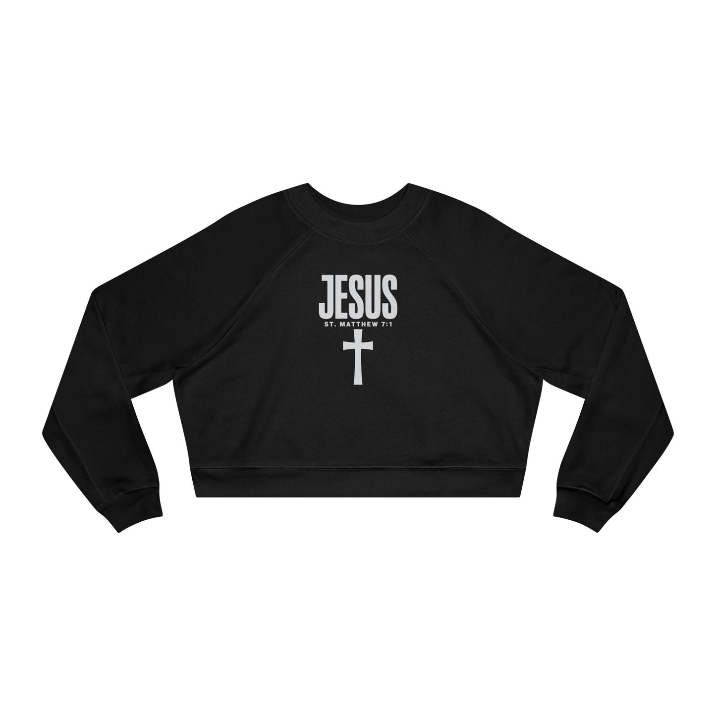 Faith-Inspired Women's Cropped Fleece Pullover, Stylish Christian Sweatshirt, Casual Outfit, Gifts for Her, Church Wear, Cozy Fashion