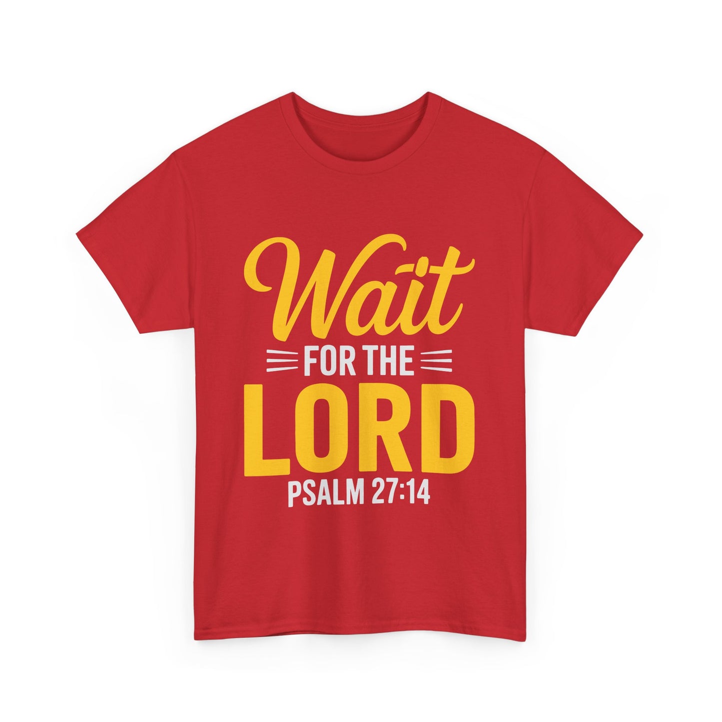 Faith-Inspired Unisex Heavy Cotton Tee - "Wait for the Lord" Psalm 27:14, Christian Apparel, Inspirational Gift, Church Event Shirt, [...]