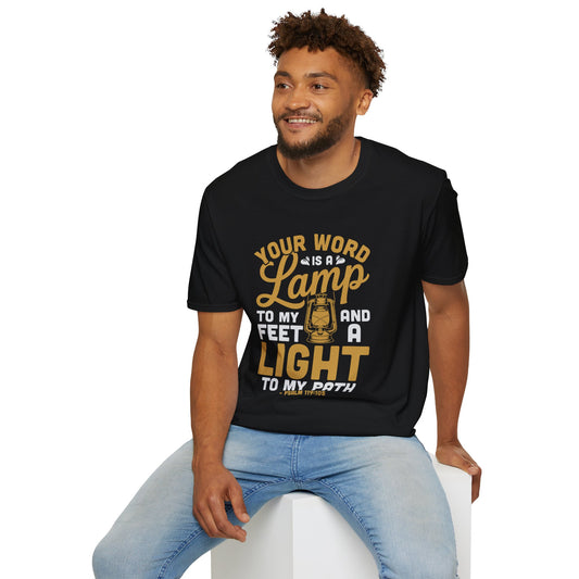 Your Word is a Lamp Unisex Softstyle T-Shirt, Inspirational Tee, Gift for Religious Friends, Christian Apparel, Faith-Based Shirt