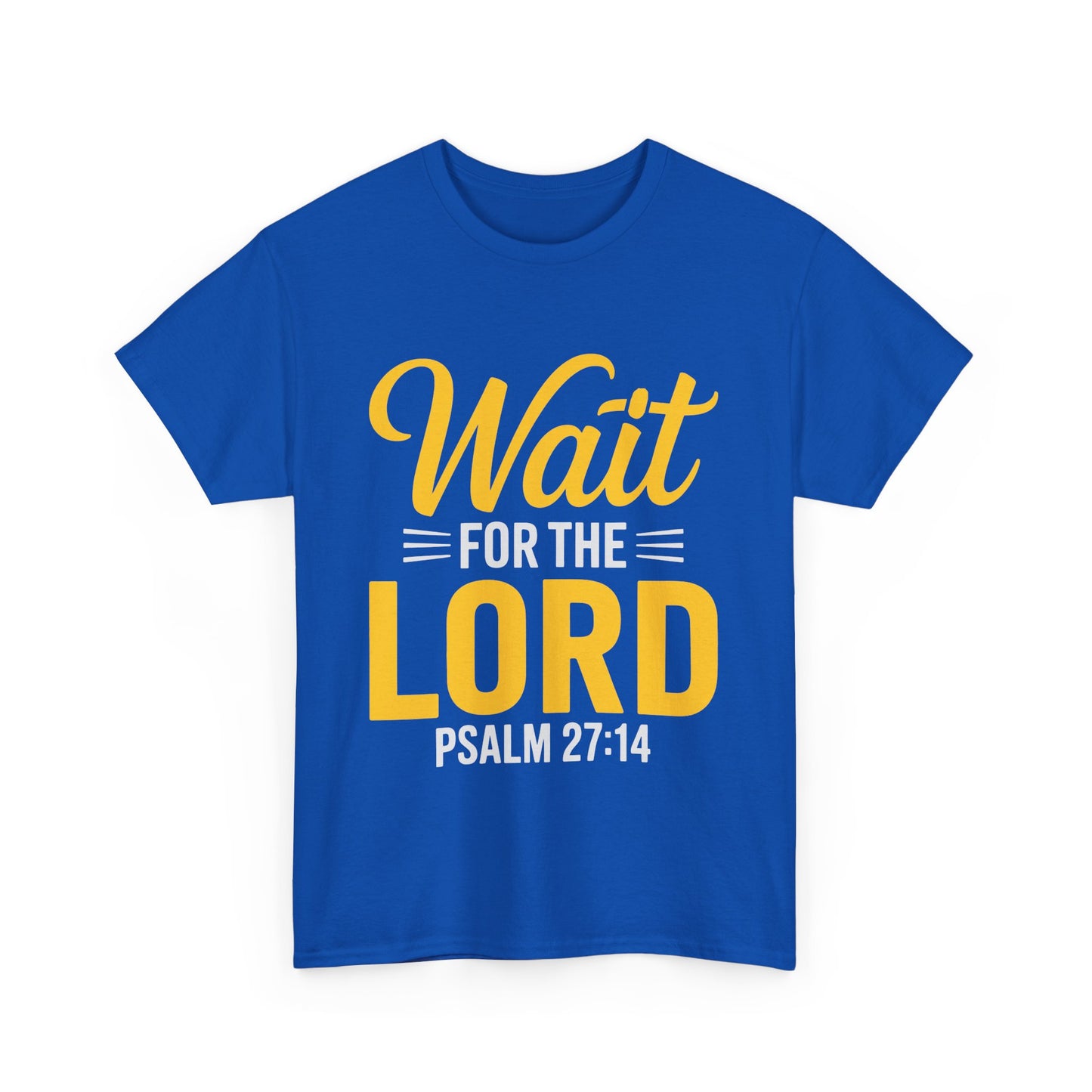 Faith-Inspired Unisex Heavy Cotton Tee - "Wait for the Lord" Psalm 27:14, Christian Apparel, Inspirational Gift, Church Event Shirt, [...]