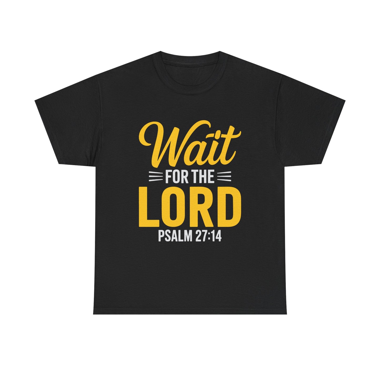 Faith-Inspired Unisex Heavy Cotton Tee - "Wait for the Lord" Psalm 27:14, Christian Apparel, Inspirational Gift, Church Event Shirt, [...]