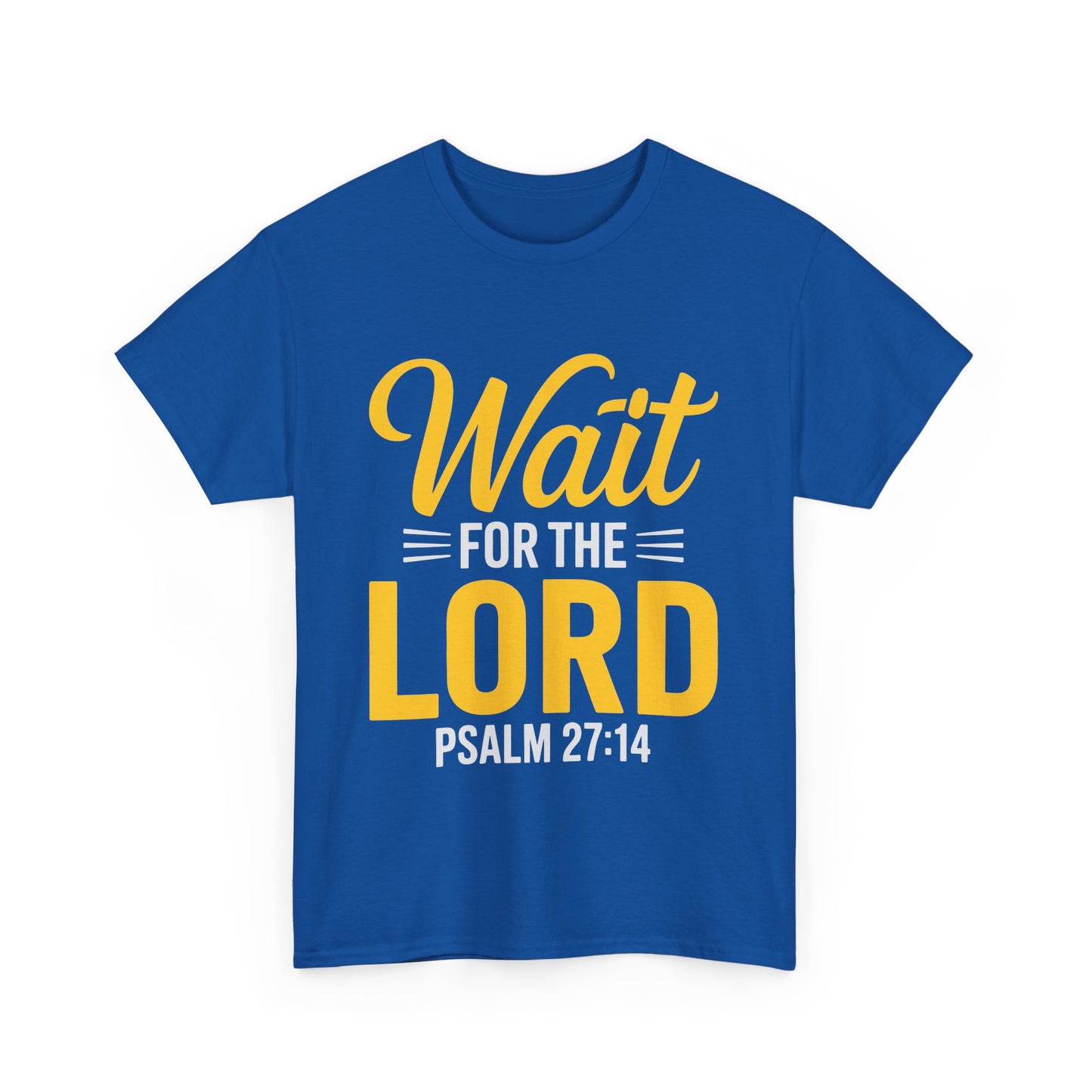Faith-Inspired Unisex Heavy Cotton Tee - "Wait for the Lord" Psalm 27:14, Christian Apparel, Inspirational Gift, Church Event Shirt, [...]