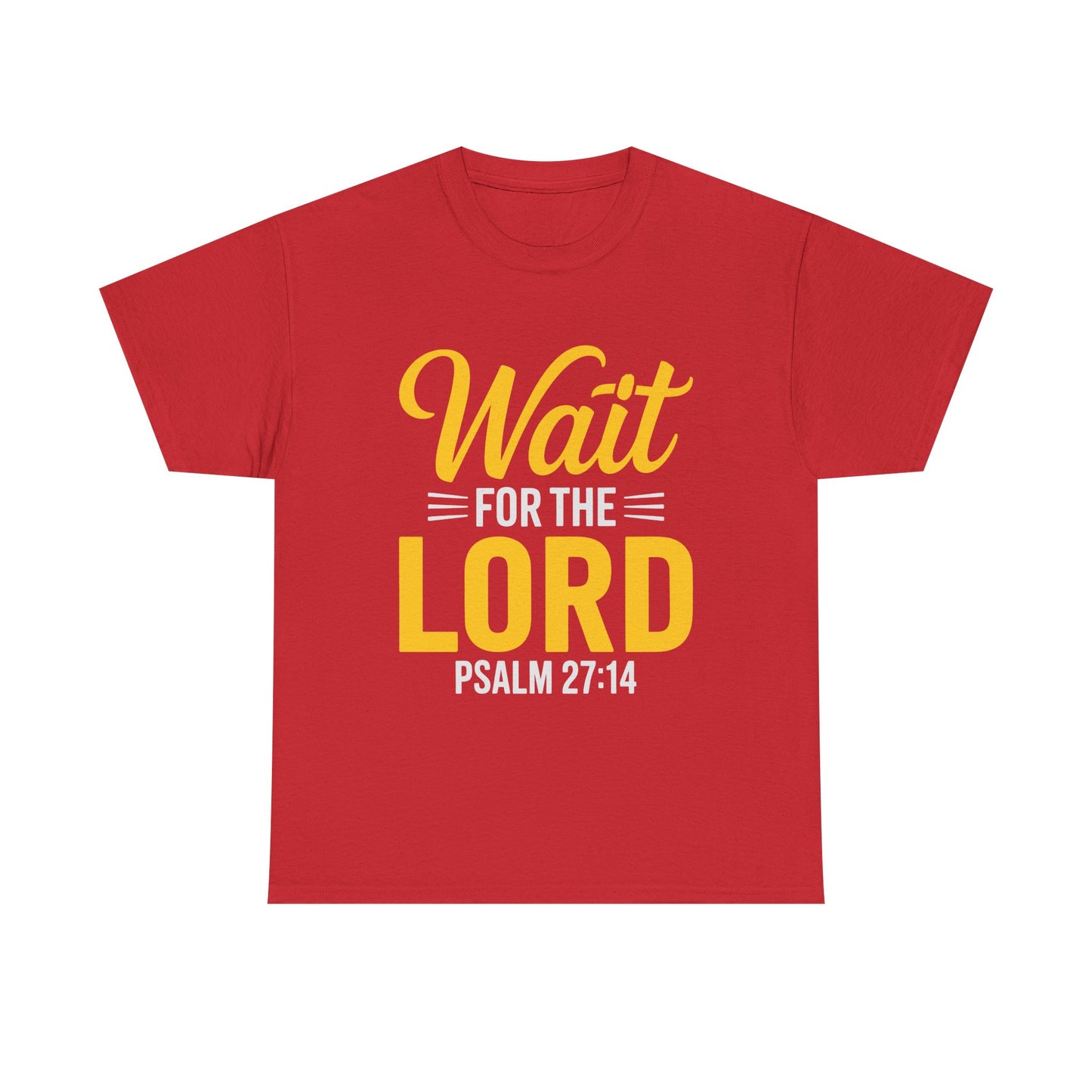 Faith-Inspired Unisex Heavy Cotton Tee - "Wait for the Lord" Psalm 27:14, Christian Apparel, Inspirational Gift, Church Event Shirt, [...]