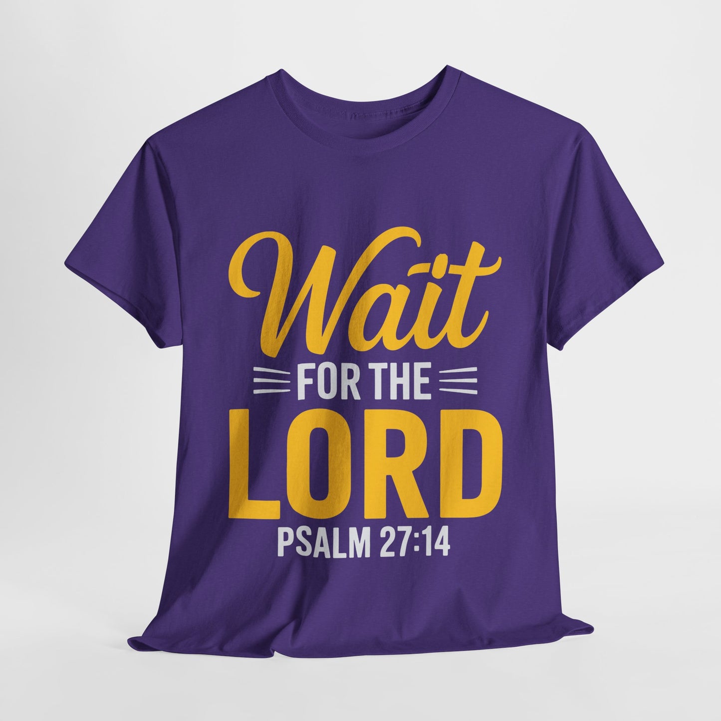 Faith-Inspired Unisex Heavy Cotton Tee - "Wait for the Lord" Psalm 27:14, Christian Apparel, Inspirational Gift, Church Event Shirt, [...]