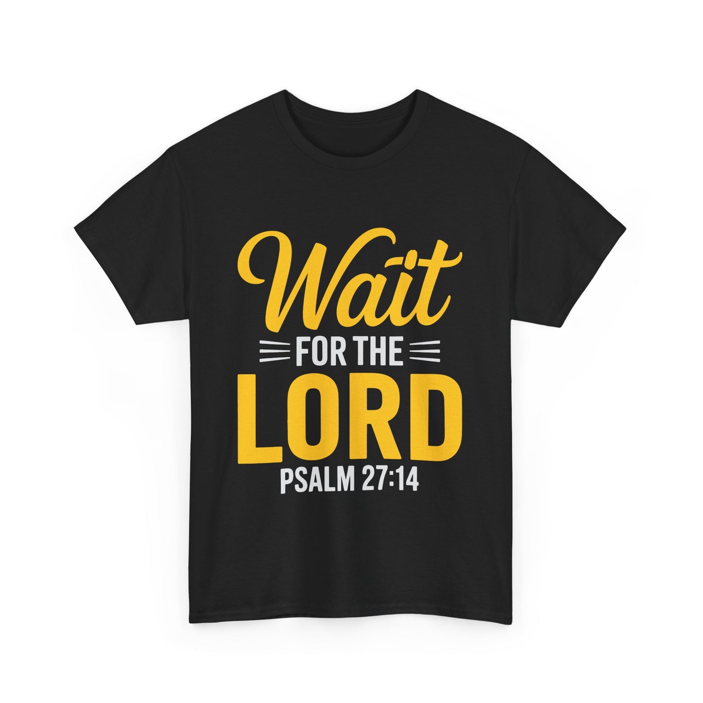 Faith-Inspired Unisex Heavy Cotton Tee - "Wait for the Lord" Psalm 27:14, Christian Apparel, Inspirational Gift, Church Event Shirt, [...]