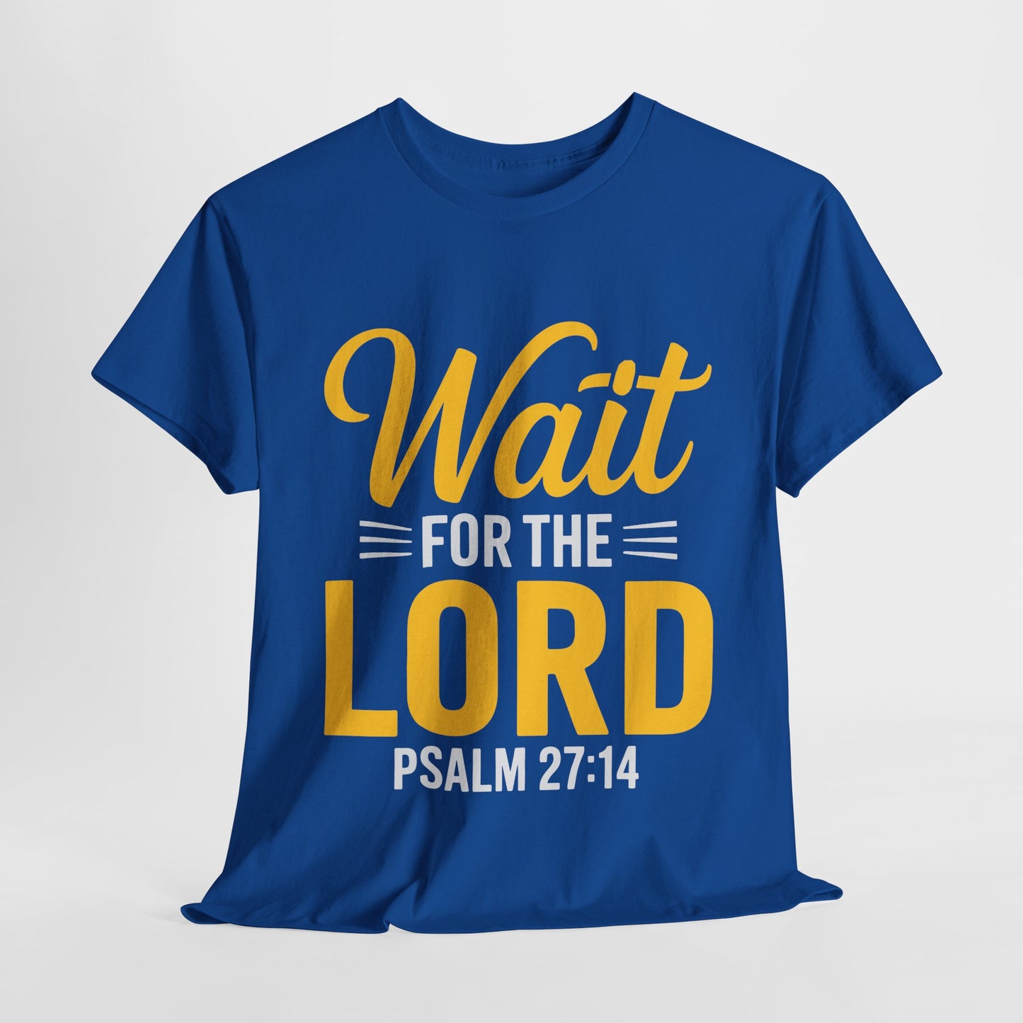 Faith-Inspired Unisex Heavy Cotton Tee - "Wait for the Lord" Psalm 27:14, Christian Apparel, Inspirational Gift, Church Event Shirt, [...]
