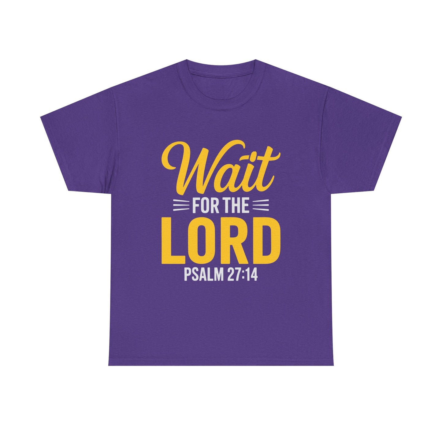 Faith-Inspired Unisex Heavy Cotton Tee - "Wait for the Lord" Psalm 27:14, Christian Apparel, Inspirational Gift, Church Event Shirt, [...]