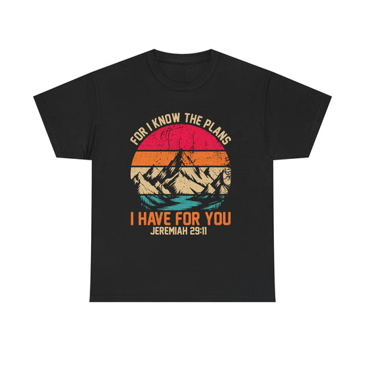 Inspirational Mountain Tee, Faith-Based T-Shirt, Jeremiah 29:11 Shirt, Unisex Cotton Tee, Spiritual Gift, Outdoor Adventure Top