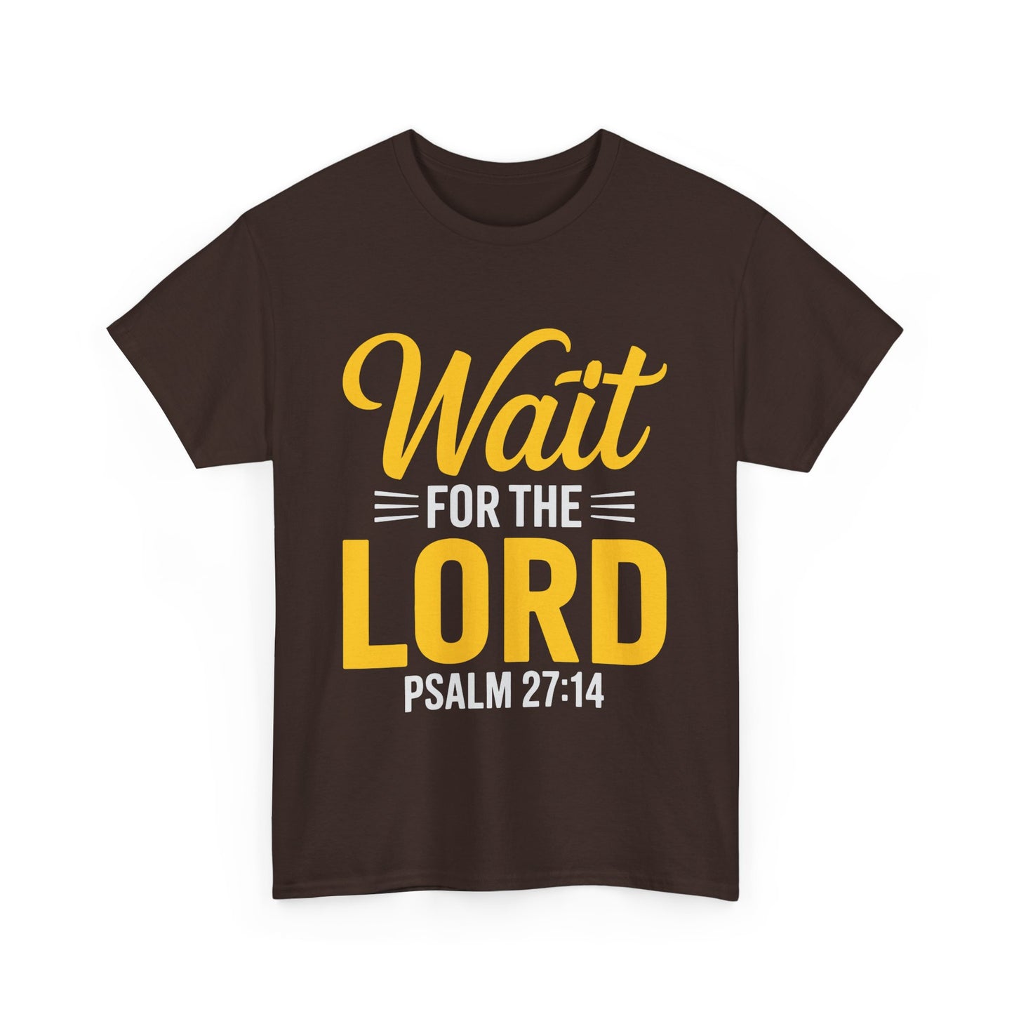 Faith-Inspired Unisex Heavy Cotton Tee - "Wait for the Lord" Psalm 27:14, Christian Apparel, Inspirational Gift, Church Event Shirt, [...]