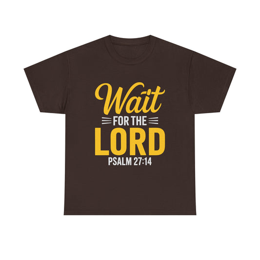 Faith-Inspired Unisex Heavy Cotton Tee - "Wait for the Lord" Psalm 27:14, Christian Apparel, Inspirational Gift, Church Event Shirt, [...]