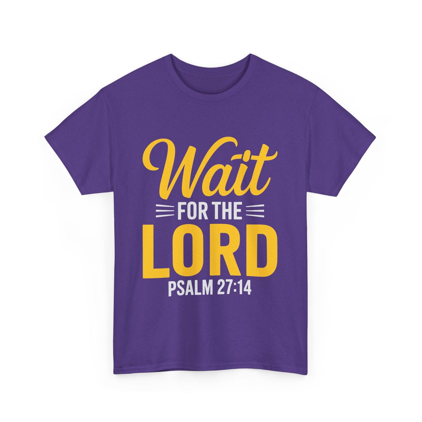 Faith-Inspired Unisex Heavy Cotton Tee - "Wait for the Lord" Psalm 27:14, Christian Apparel, Inspirational Gift, Church Event Shirt, [...]